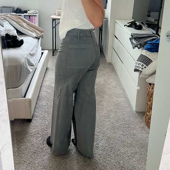 Zara Gray Marine Wide-Leg Pants Jeans - Picture 2 of 4